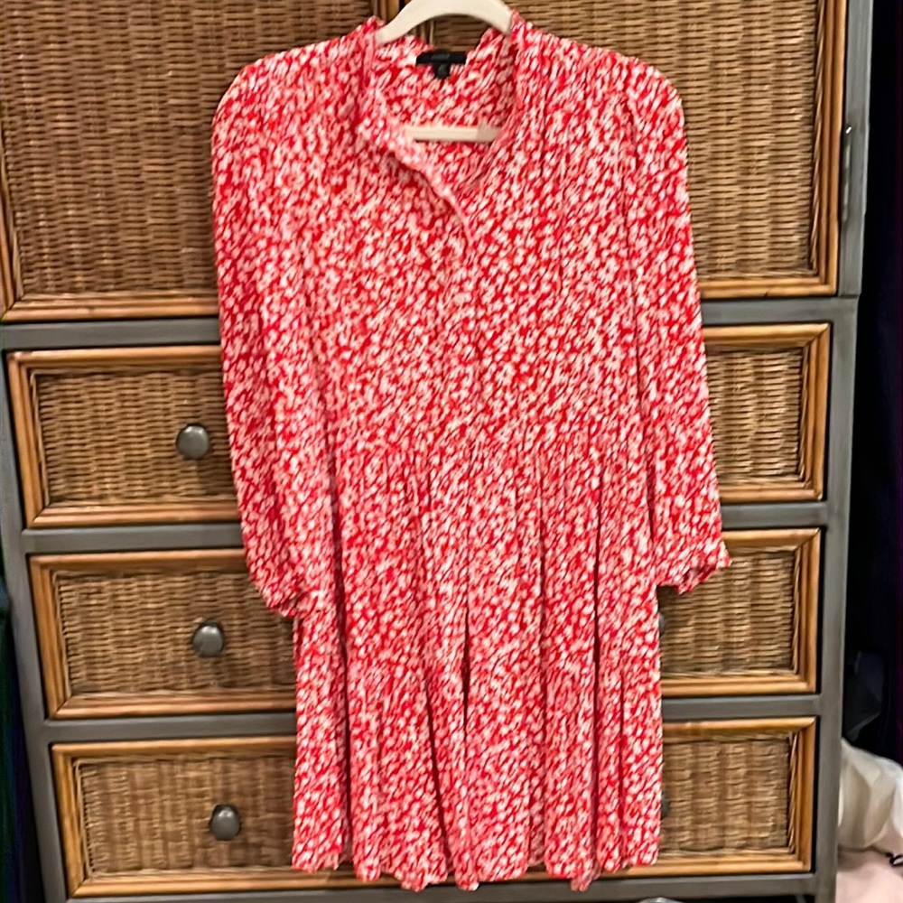 brand: j crew size: xsmall color: bright red w white floral